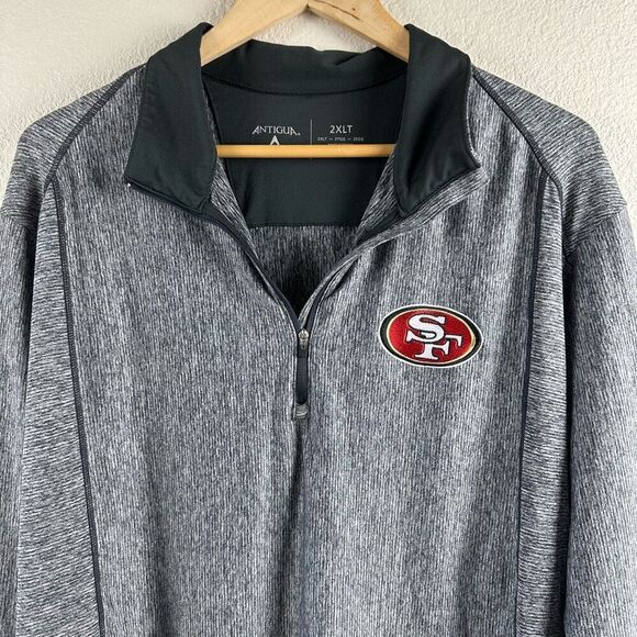 Antigua Men's 2XLT San Francisco 49ers Performance Half Zip Pull Over Gray - Picture 3 of 10